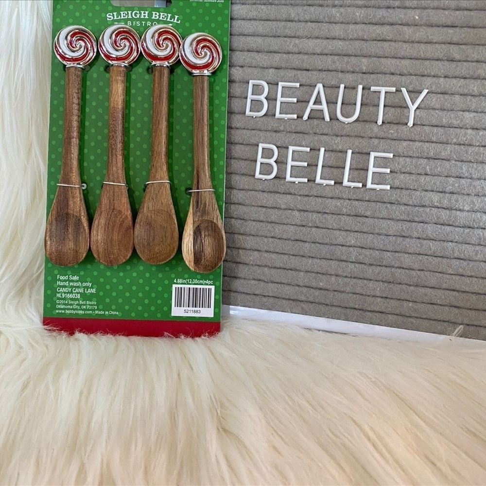 Christmas Peppermint swirl wooden spoons set